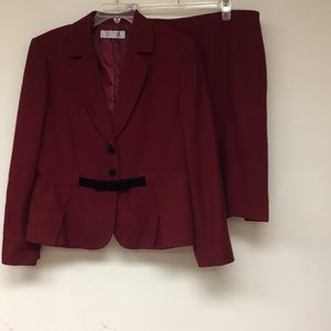 Elegant Burgundy Skirt Suit
